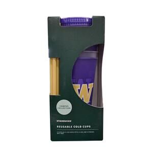 New Starbucks University Of Washington Reusable Cold Cups & Lids 24oz